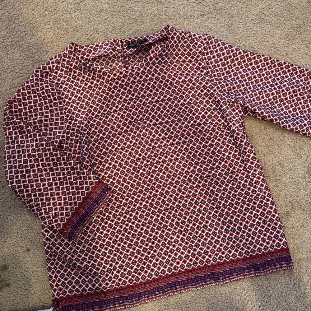 Dalia long sleeve patterned top